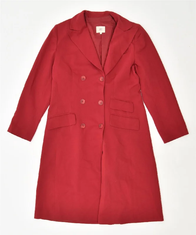 OASIS Womens Double Breasted Coat UK 14 Large Red