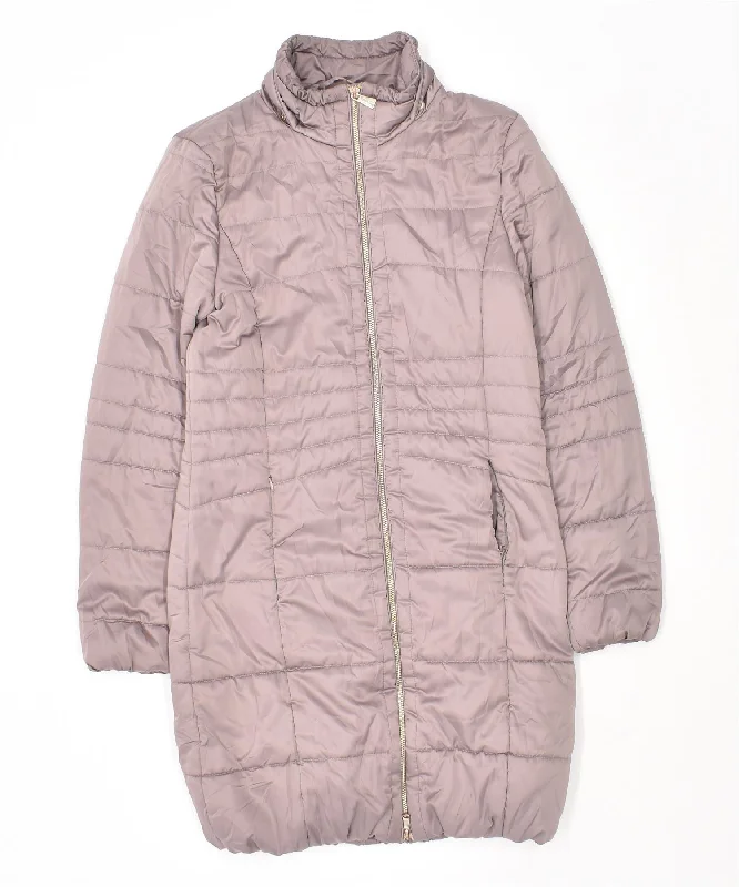 TRUSSARDI Womens Padded Coat IT 38 XS Purple Polyester