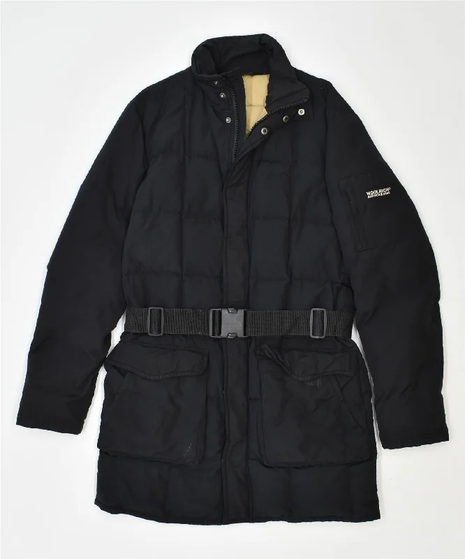 WOOLRICH Womens Padded Coat UK 14 Medium Black Polyester