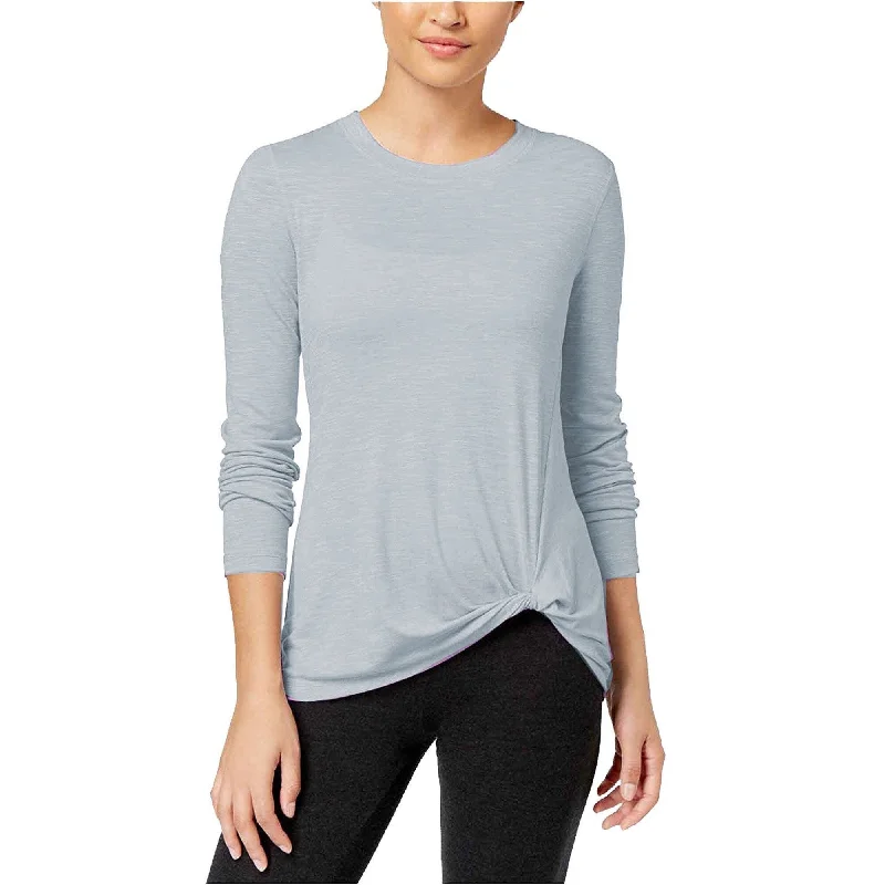 Ideology Women's Knotted Long-Sleeve Top Blue Size 2-Extra Large