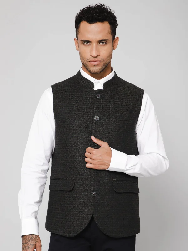 Men Green Waist Coat