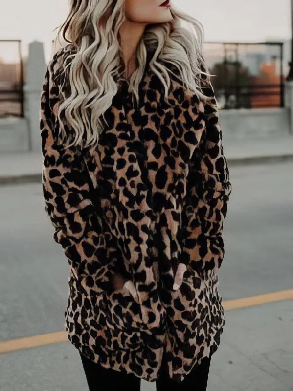 Casual Leopard Print Coat