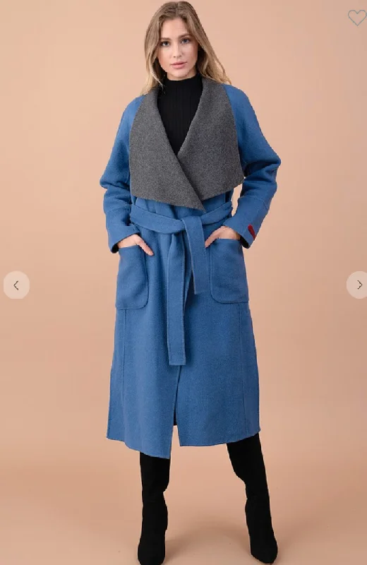 Collared Wool Coat With Belt