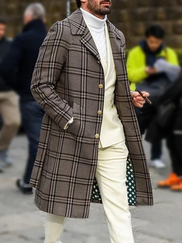 Mens Fashion Long Coat Jacket