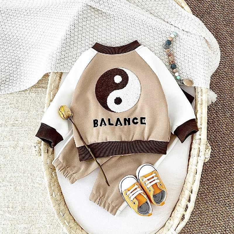 Children's Baseball Uniform Coat Trousers Suit Versatile Korean Casual Baby Autumn Jacket