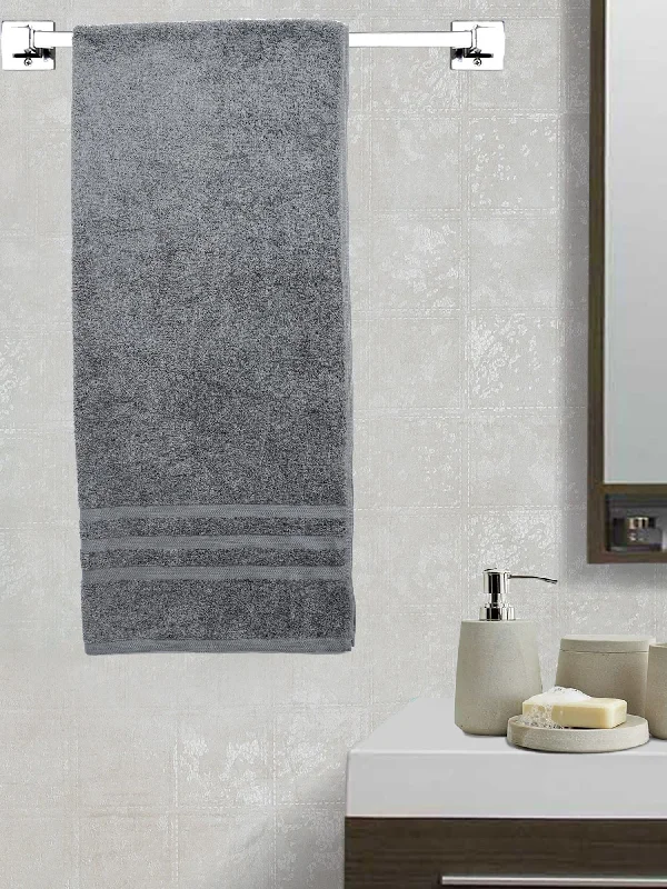 Unisex Grey Basic Terry Bath Towel