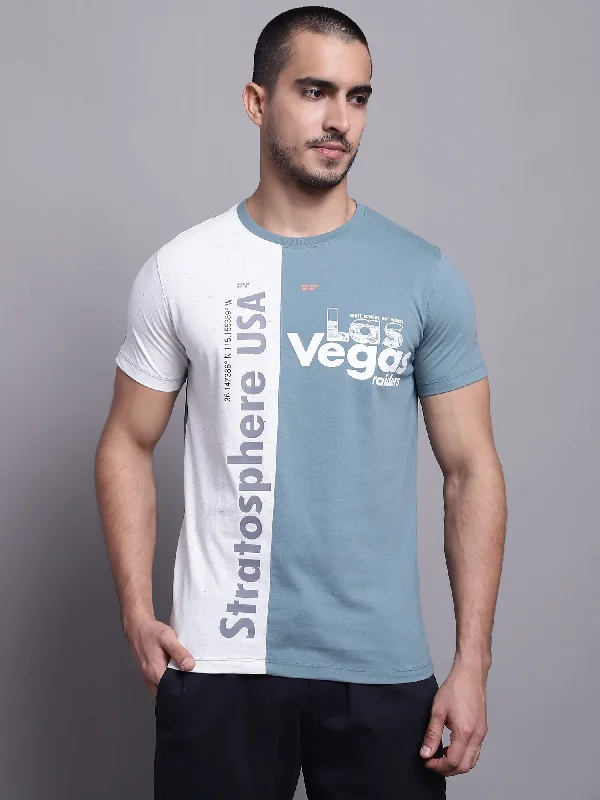 Men Teal Casual T-Shirt