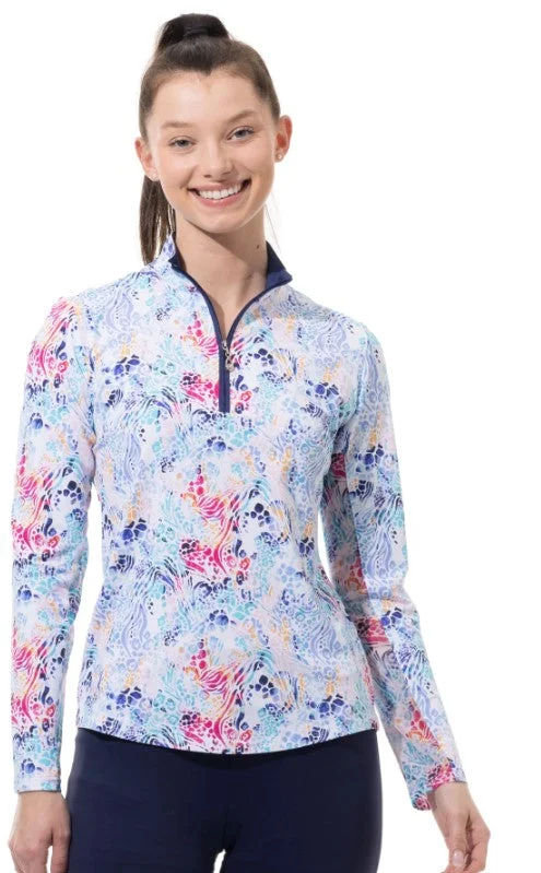 SanSoleil SOLTEK LUX LONG-SLEEVE PRINT MOCK TOP