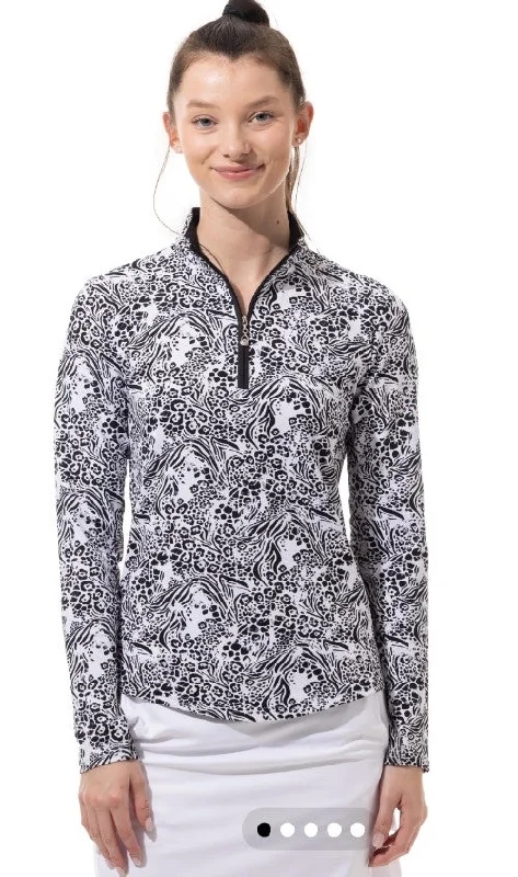 SanSoleil SOLTEK LUX LONG-SLEEVE PRINT MOCK TOP