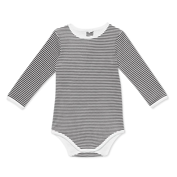 Baby Long-Sleeve Onesie In Stripes