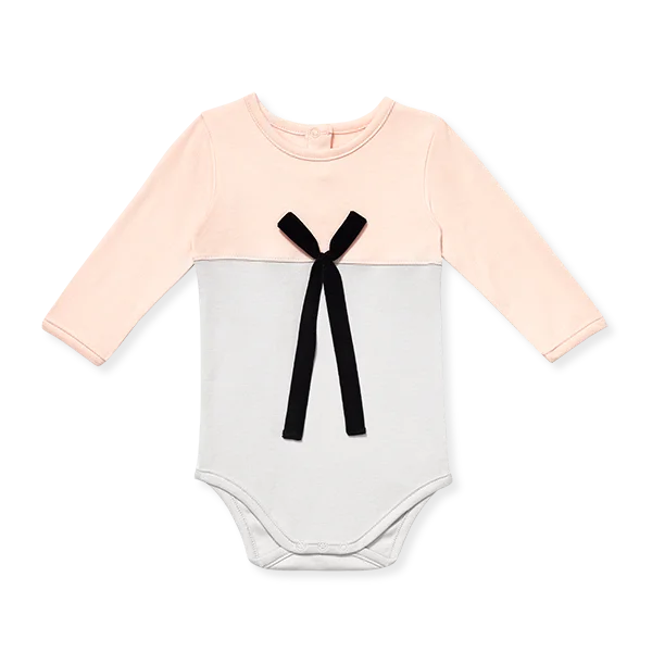 Baby Long-Sleeve Onesie With Bow