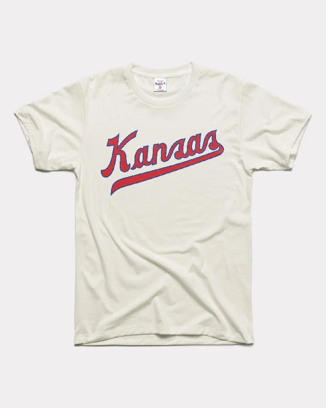 Kansas Jayhawks Script Vintage White T-Shirt