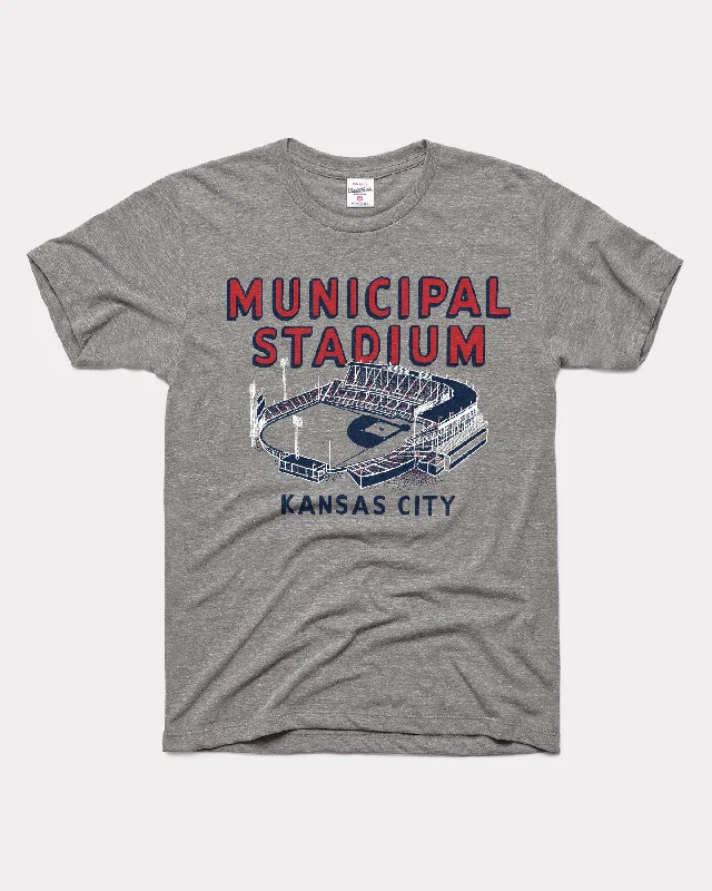 Kansas City Municipal Stadium Vintage Grey Negro Leagues Baseball Museum T-Shirt