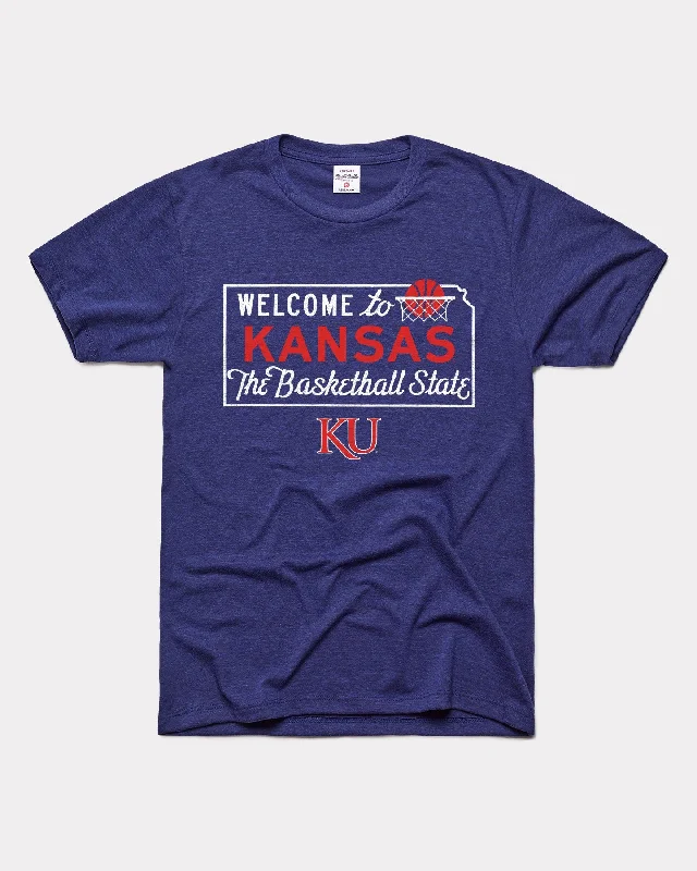 Kansas Jayhawks Basketball State Navy T-Shirt