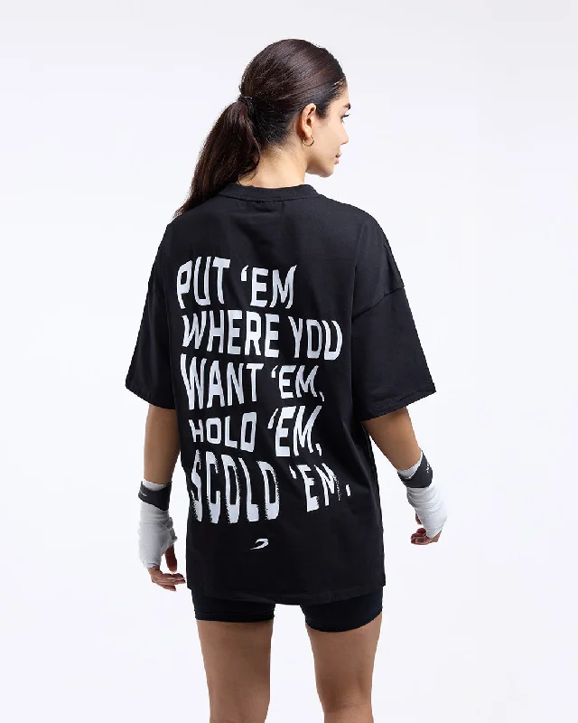 Hold 'Em Scold 'Em Oversized T-Shirt - Black