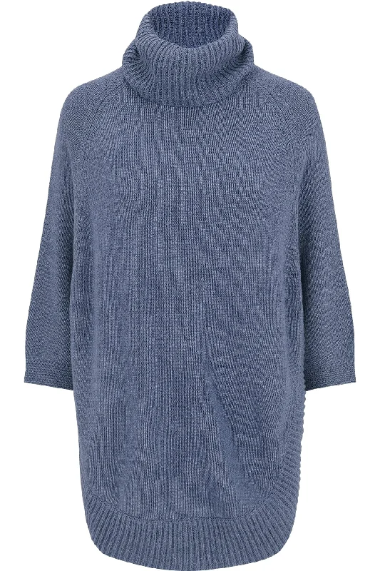 Bishop And Young Holiday Casual Clutch Naomi Turtleneck Poncho In Provence