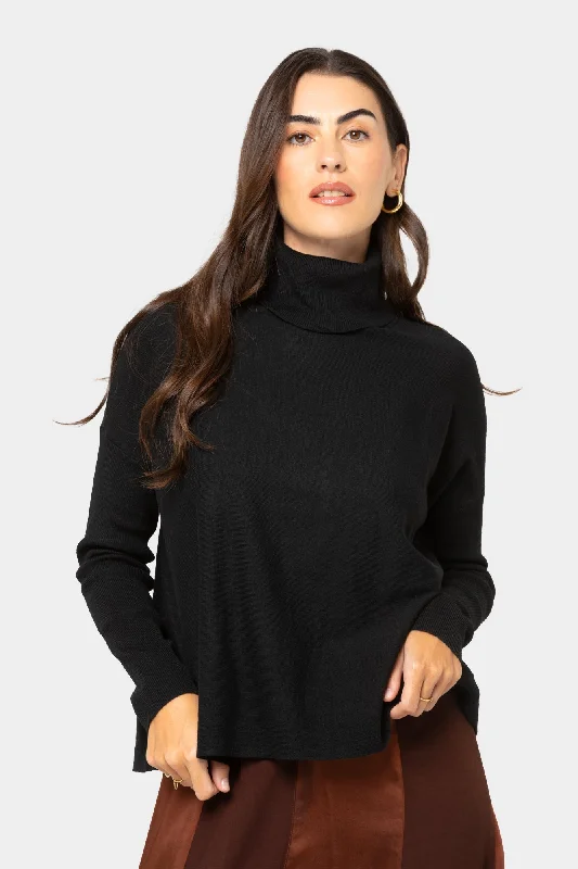 Black Label Turtleneck Swing Sweater