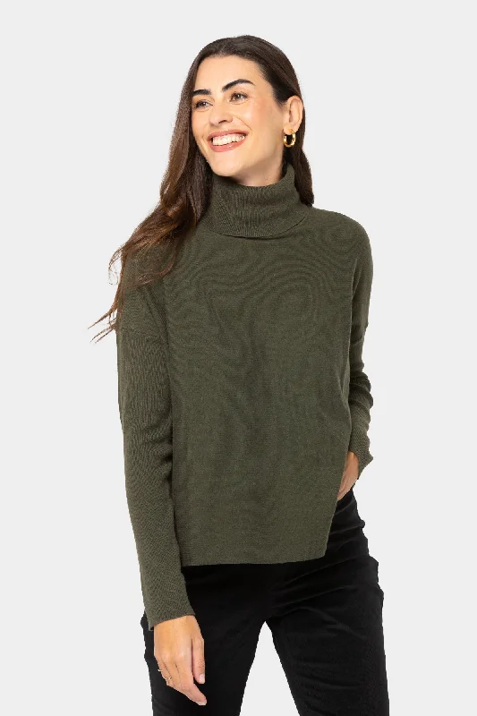 Black Label Turtleneck Swing Sweater