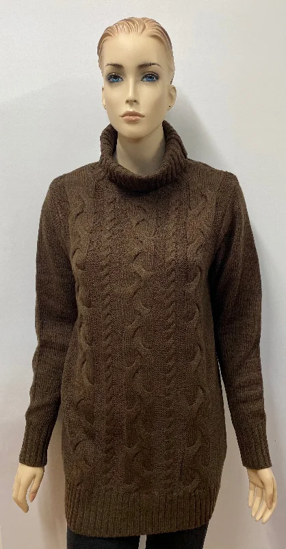 Braided Front Turtleneck Sweater