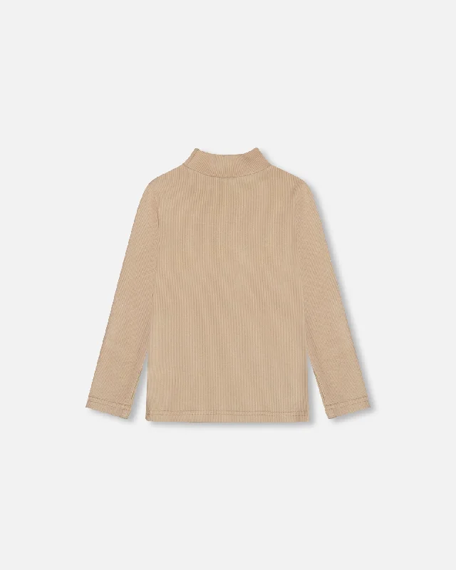 Girls L/S Ribbed Mock Turtleneck